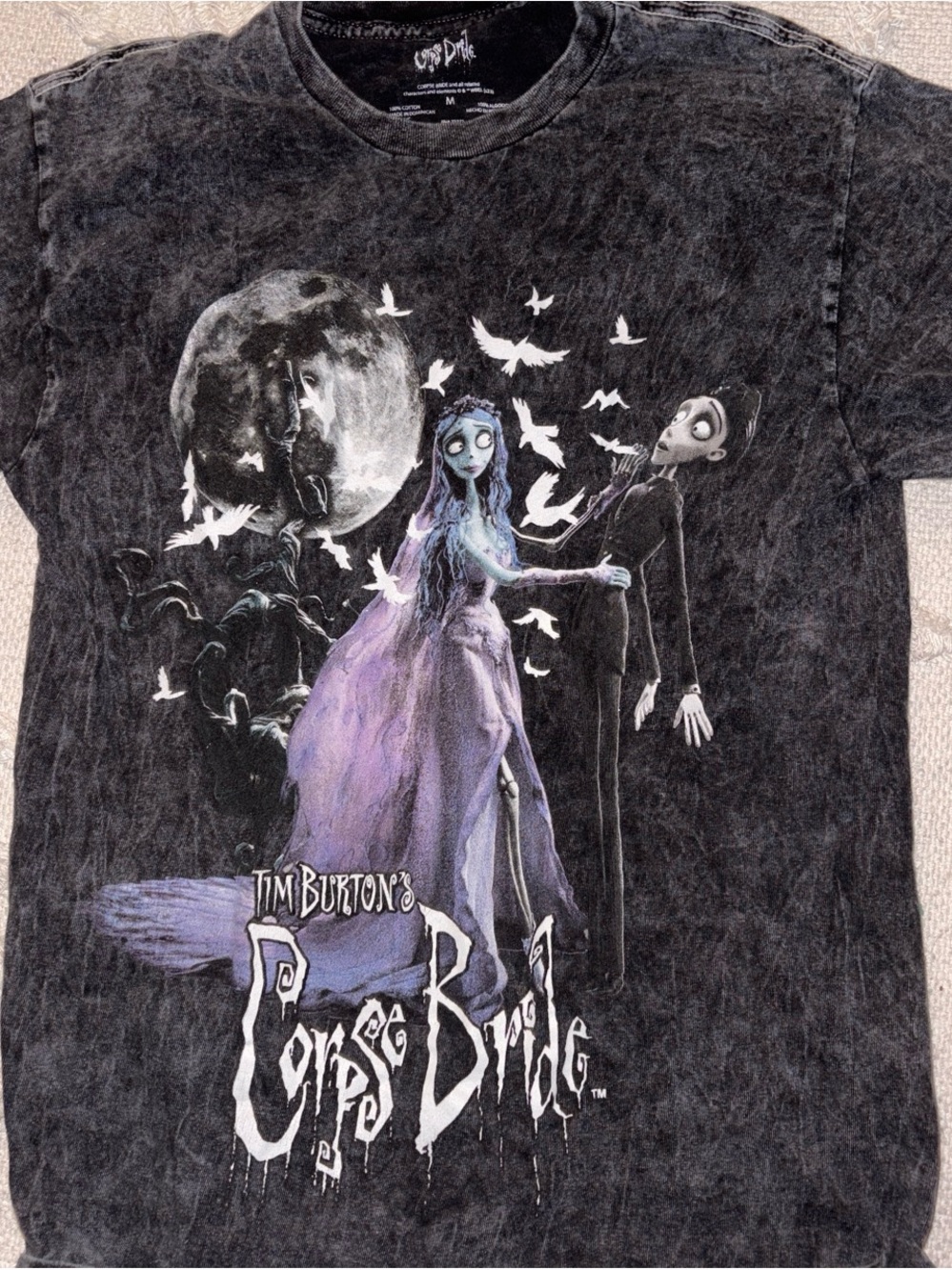 Corpse Bride Graphic Tee - Black with Purple Accents